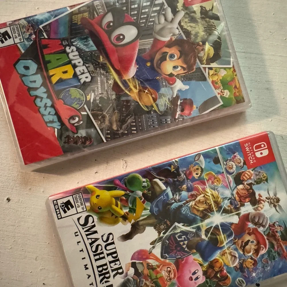 Nintendo Switch with Purple and Orange Joy-Con